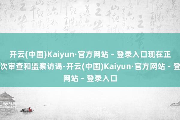 开云(中国)Kaiyun·官方网站 - 登录入口现在正摄取顺次审查和监察访谒-开云(中国)Kaiyun·官方网站 - 登录入口
