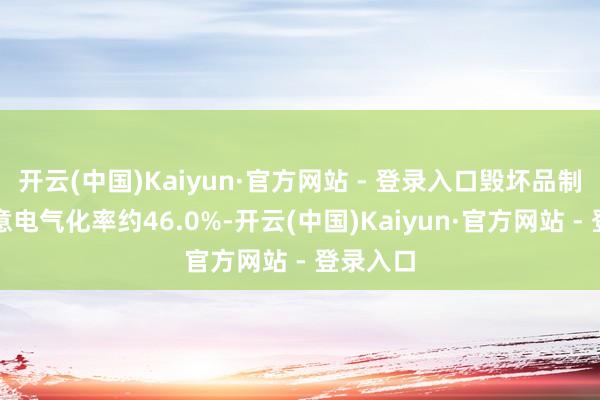 开云(中国)Kaiyun·官方网站 - 登录入口毁坏品制造业蓄意电气化率约46.0%-开云(中国)Kaiyun·官方网站 - 登录入口