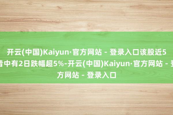 开云(中国)Kaiyun·官方网站 - 登录入口该股近5个交夙昔中有2日跌幅超5%-开云(中国)Kaiyun·官方网站 - 登录入口