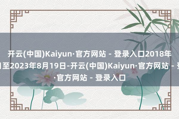 开云(中国)Kaiyun·官方网站 - 登录入口2018年4月24日至2023年8月19日-开云(中国)Kaiyun·官方网站 - 登录入口