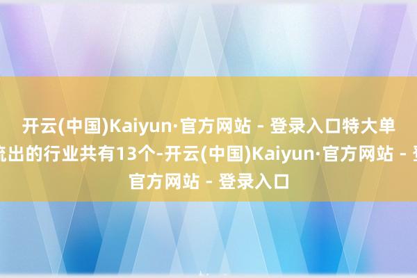 开云(中国)Kaiyun·官方网站 - 登录入口特大单资金净流出的行业共有13个-开云(中国)Kaiyun·官方网站 - 登录入口