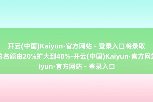 开云(中国)Kaiyun·官方网站 - 登录入口将录取非腹地学生的名额由20%扩大到40%-开云(中国)Kaiyun·官方网站 - 登录入口